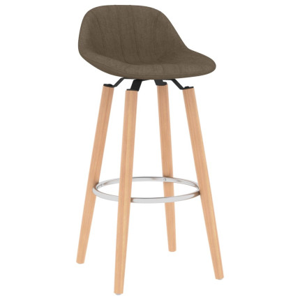 Tabourets de bar en lot de 2 en tissu Brun  