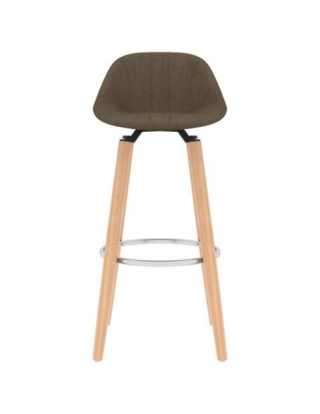 Tabourets de bar en lot de 2 en tissu Brun  
