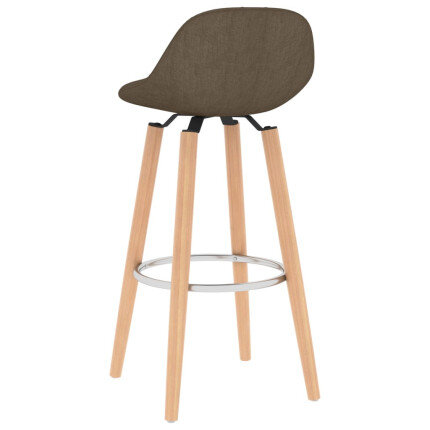 Tabourets de bar en lot de 2 en tissu Brun