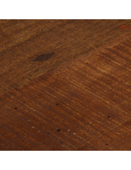 Tabourets de bar industriel en lot de 2 en bois massif de récupération Brun  {attributes}