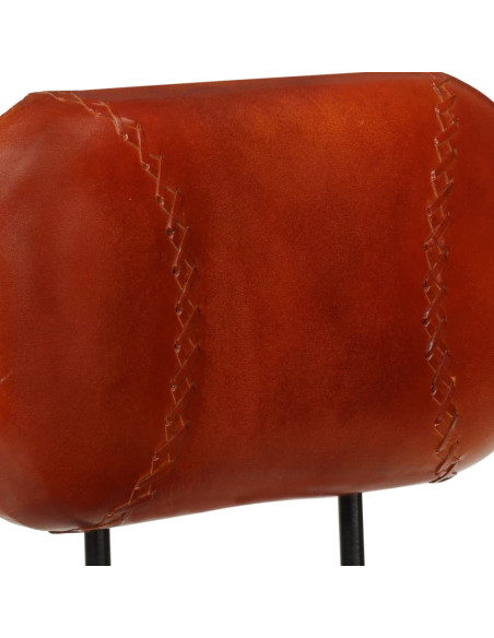 Tabourets de bar Industriel / Rétro - Vintage en lot de 2 en cuir de chèvre véritable Brun 44 x 44 x 109 cm {attributes}