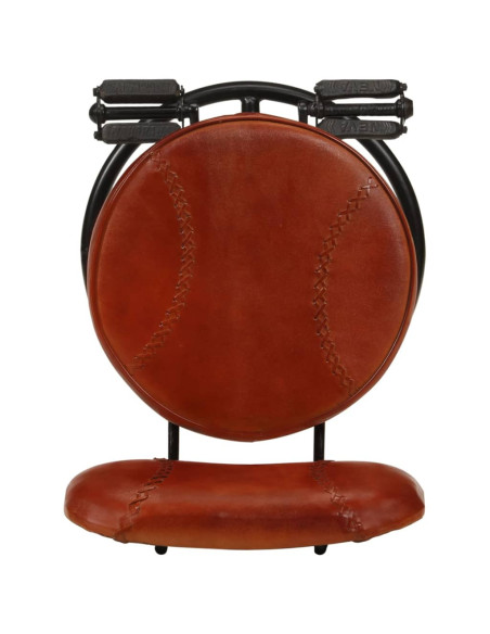 Tabourets de bar Industriel / Rétro - Vintage en lot de 2 en cuir de chèvre véritable Brun 44 x 44 x 109 cm {attributes}