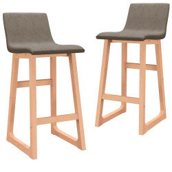 Tabourets de bar en lot de 2 en tissu Taupe
