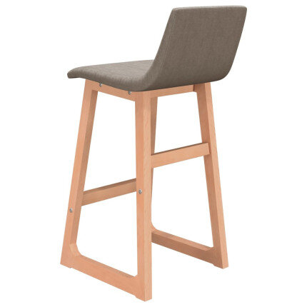 Tabourets de bar en lot de 2 en tissu Taupe