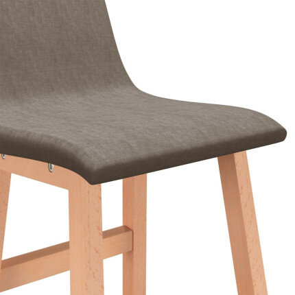 Tabourets de bar en lot de 2 en tissu Taupe