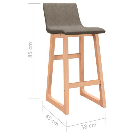 Tabourets de bar en lot de 2 en tissu Taupe