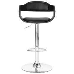 Tabouret de bar Rétro / Vintage en similicuir Noir  {attributes} 2