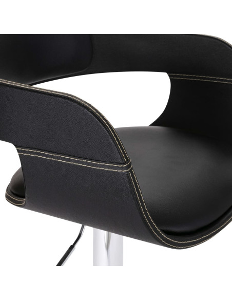 Tabouret de bar Rétro / Vintage en similicuir Noir  {attributes}