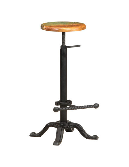 Tabourets de bar industriel en lot de 2 en bois de récupération et fonte Multicolore  {attributes} Tabourets de bar industriel en lot de 2 en bois de récupération et fonte Multicolore  {attributes}