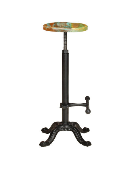 Tabourets de bar industriel en lot de 2 en bois de récupération et fonte Multicolore  {attributes} Tabourets de bar industriel en lot de 2 en bois de récupération et fonte Multicolore  {attributes}