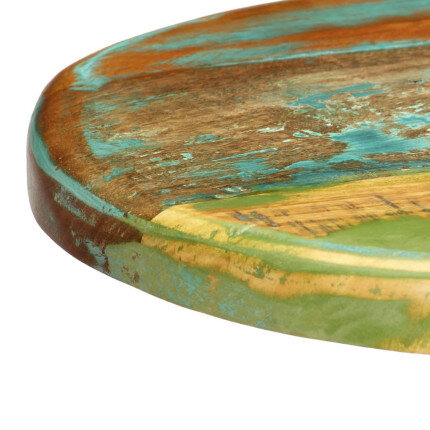 Tabourets de bar industriel en lot de 2 en bois de récupération et fonte Multicolore  {attributes}