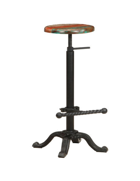 Tabourets de bar industriel en lot de 2 en bois de récupération et fonte Multicolore  {attributes} Tabourets de bar industriel en lot de 2 en bois de récupération et fonte Multicolore  {attributes}