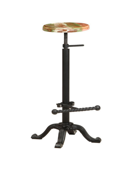 Tabourets de bar industriel en lot de 2 en bois de récupération et fonte Multicolore  {attributes} Tabourets de bar industriel en lot de 2 en bois de récupération et fonte Multicolore  {attributes}