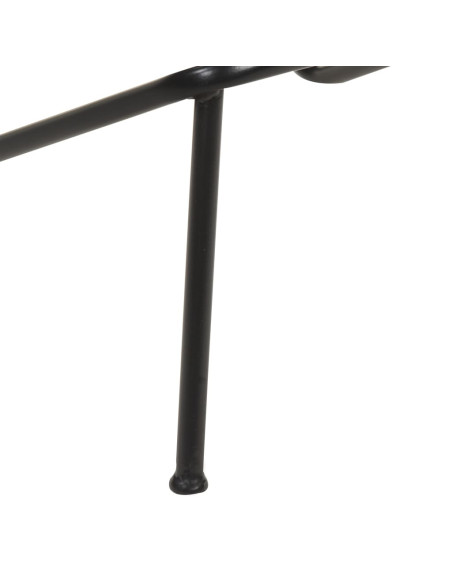Tabourets de bar industriel en lot de 2 en cuir véritable Noir  {attributes}