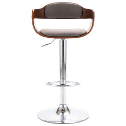 Tabouret de bar Rétro / Vintage en contreplaqué et tissu Taupe  {attributes} 2