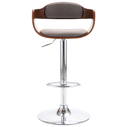 Tabouret de bar Rétro / Vintage en contreplaqué et tissu Taupe  {attributes}