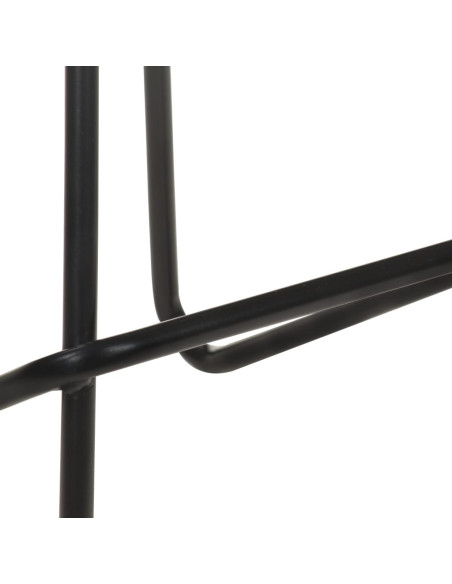 Tabourets de bar industriel en lot de 2 en cuir véritable Noir  {attributes}