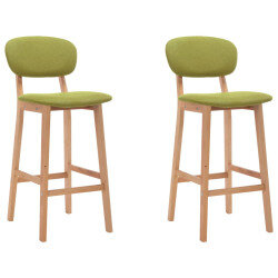 Tabourets de bar en lot de 2 en tissu Vert