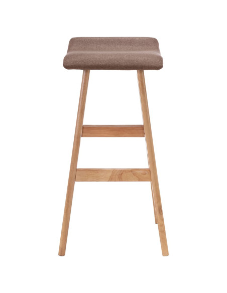 Tabourets de bar en lot de 2 en tissu Taupe  