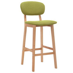 Tabourets de bar en lot de 2 en tissu Vert   2