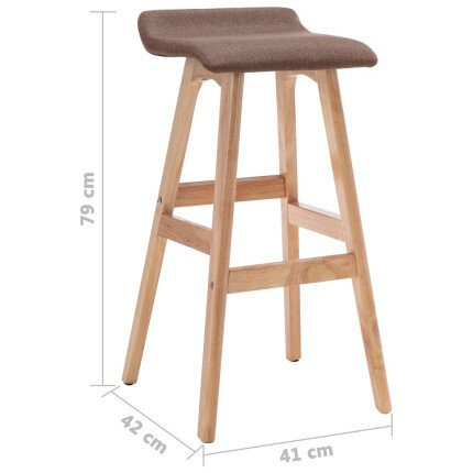 Tabourets de bar en lot de 2 en tissu Taupe