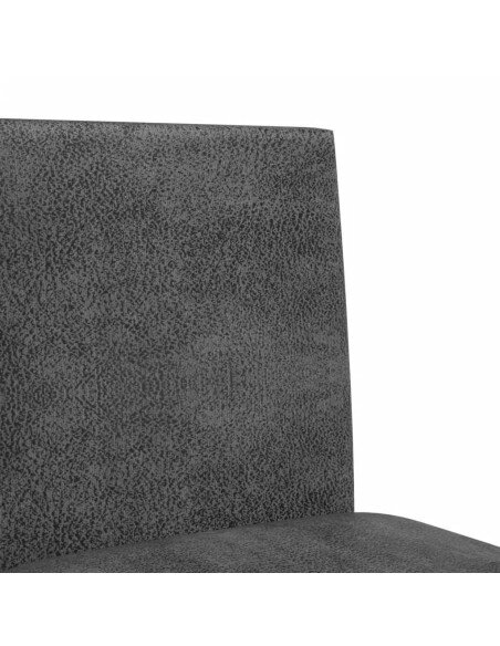 Chaise de bar campagne / chic en lot de 2 en bois massif d'hévéa et tissu Gris  {attributes}