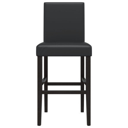 Chaise de bar campagne / chic en lot de 2 en bois massif d'hévéa et similicuir Noir  {attributes}