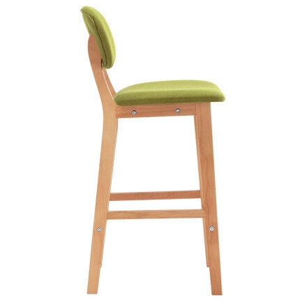 Tabourets de bar en lot de 2 en tissu Vert