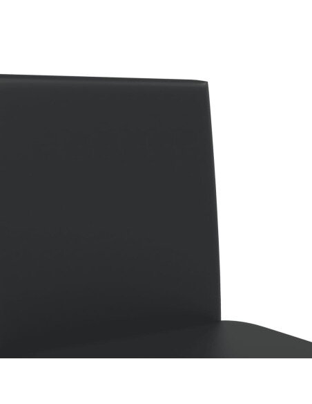 Chaise de bar campagne / chic en lot de 2 en bois massif d'hévéa et similicuir Noir  {attributes}