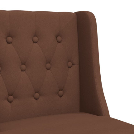 Chaise de bar campagne / chic en lot de 2 en bois massif d'hévéa et tissu Brun  {attributes}