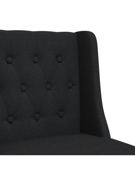 Chaise de bar campagne / chic en lot de 2 en bois massif d'hévéa et tissu Noir  {attributes} Chaise de bar campagne / chic en lot de 2 en bois massif d'hévéa et tissu Noir  {attributes}