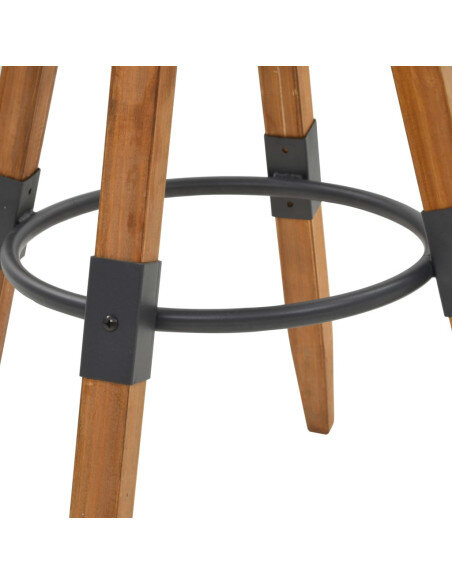 Tabourets de bar industriel en lot de 2 en bois de sapin Brun  {attributes}