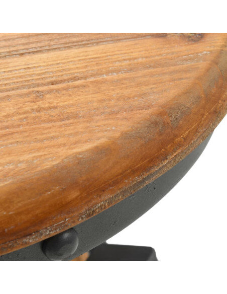 Tabourets de bar industriel en lot de 2 en bois de sapin Brun  {attributes}