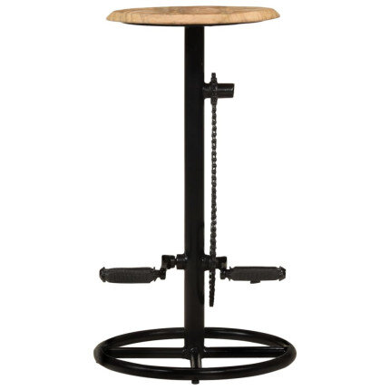 Chaise de bar industrielle en lot de 2 en bois de manguier Brun 38 x 38 x 76 cm {attributes}