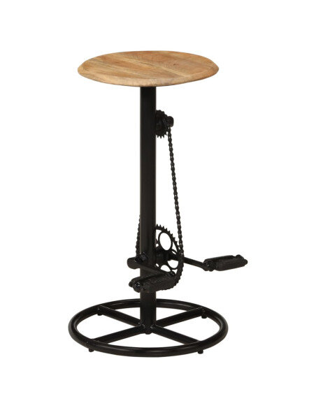 Chaise de bar industrielle en lot de 2 en bois de manguier Brun 38 x 38 x 76 cm {attributes} Chaise de bar industrielle en lot de 2 en bois de manguier Brun 38 x 38 x 76 cm {attributes}