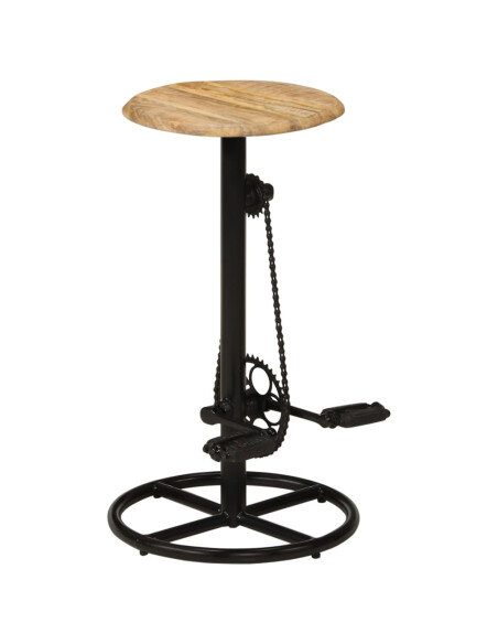 Chaise de bar industrielle en lot de 2 en bois de manguier Brun 38 x 38 x 76 cm {attributes} Chaise de bar industrielle en lot de 2 en bois de manguier Brun 38 x 38 x 76 cm {attributes}