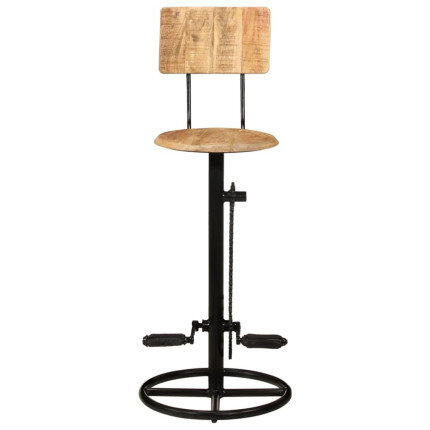 Tabourets de bar industriel en lot de 2 en bois de manguier massif Brun 44 x 44 x 112 cm {attributes}