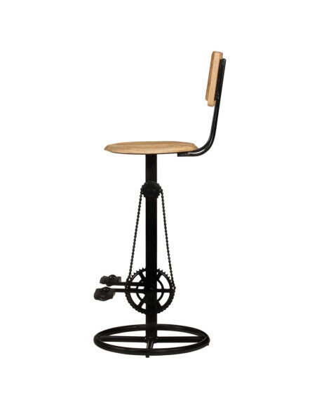 Tabourets de bar industriel en lot de 2 en bois de manguier massif Brun 44 x 44 x 112 cm {attributes}