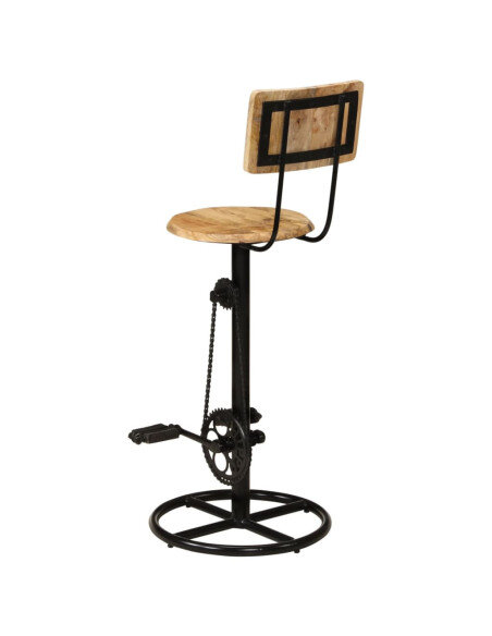 Tabourets de bar industriel en lot de 2 en bois de manguier massif Brun 44 x 44 x 112 cm {attributes}