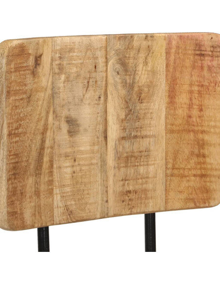 Tabourets de bar industriel en lot de 2 en bois de manguier massif Brun 44 x 44 x 112 cm {attributes}
