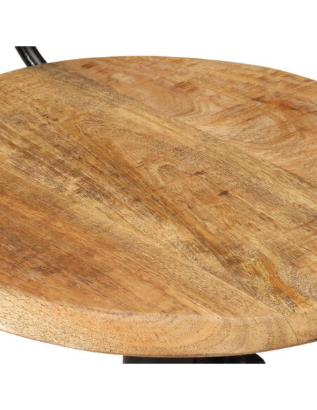 Tabourets de bar industriel en lot de 2 en bois de manguier massif Brun 44 x 44 x 112 cm {attributes}