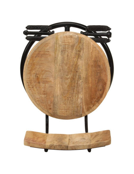 Tabourets de bar industriel en lot de 2 en bois de manguier massif Brun 44 x 44 x 112 cm {attributes}