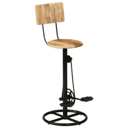 Tabourets de bar industriel en lot de 2 en bois de manguier massif Brun 44 x 44 x 112 cm {attributes}