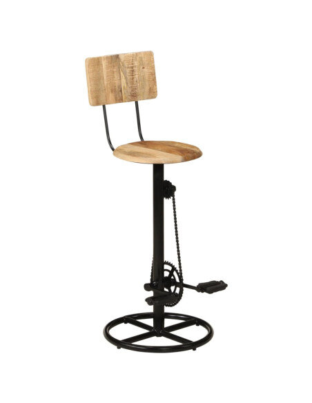 Tabourets de bar industriel en lot de 2 en bois de manguier massif Brun 44 x 44 x 112 cm {attributes}
