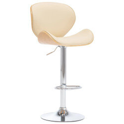 Tabouret de bar Rétro / Vintage en similicuir Crème  {attributes}