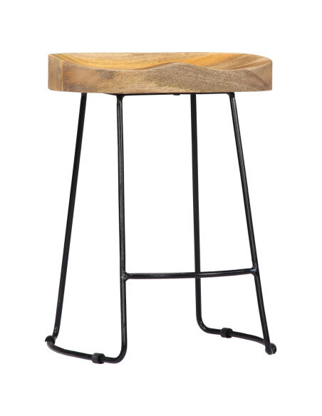 Tabourets de bar Industriel / Rétro - Vintage / Bohème en lot de 2 en bois de manguier Brun 46 x 38 x 52 cm {attributes} Tabourets de bar Industriel / Rétro - Vintage / Bohème en lot de 2 en bois de manguier Brun 46 x 38 x 52 cm {attributes}