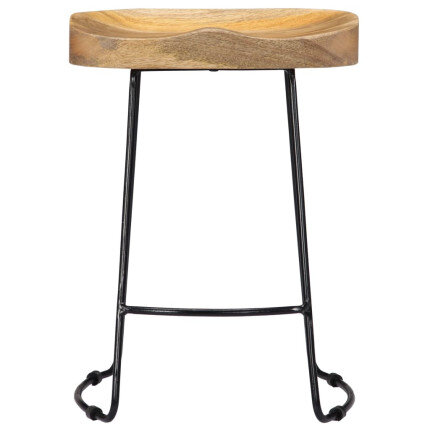 Tabourets de bar Industriel / Rétro - Vintage / Bohème en lot de 2 en bois de manguier Brun 46 x 38 x 52 cm {attributes}