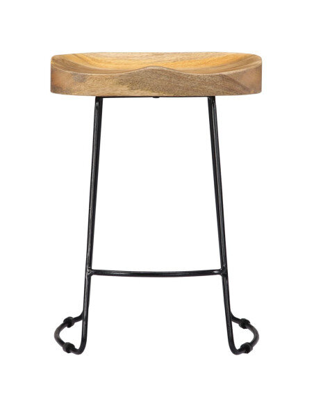 Tabourets de bar Industriel / Rétro - Vintage / Bohème en lot de 2 en bois de manguier Brun 46 x 38 x 52 cm {attributes} Tabourets de bar Industriel / Rétro - Vintage / Bohème en lot de 2 en bois de manguier Brun 46 x 38 x 52 cm {attributes}