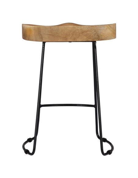 Tabourets de bar Industriel / Rétro - Vintage / Bohème en lot de 2 en bois de manguier Brun 46 x 38 x 52 cm {attributes} Tabourets de bar Industriel / Rétro - Vintage / Bohème en lot de 2 en bois de manguier Brun 46 x 38 x 52 cm {attributes}