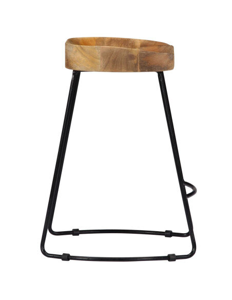 Tabourets de bar Industriel / Rétro - Vintage / Bohème en lot de 2 en bois de manguier Brun 46 x 38 x 52 cm {attributes} Tabourets de bar Industriel / Rétro - Vintage / Bohème en lot de 2 en bois de manguier Brun 46 x 38 x 52 cm {attributes}